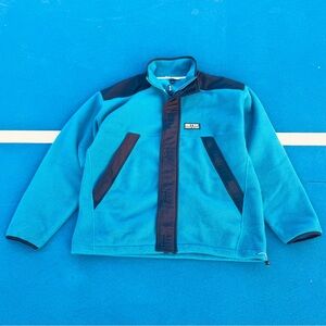 VINTAGE Eddie Bauer EBTEK Full Zip Fleece Heavyweight Jacket Coat LARGE Aqua